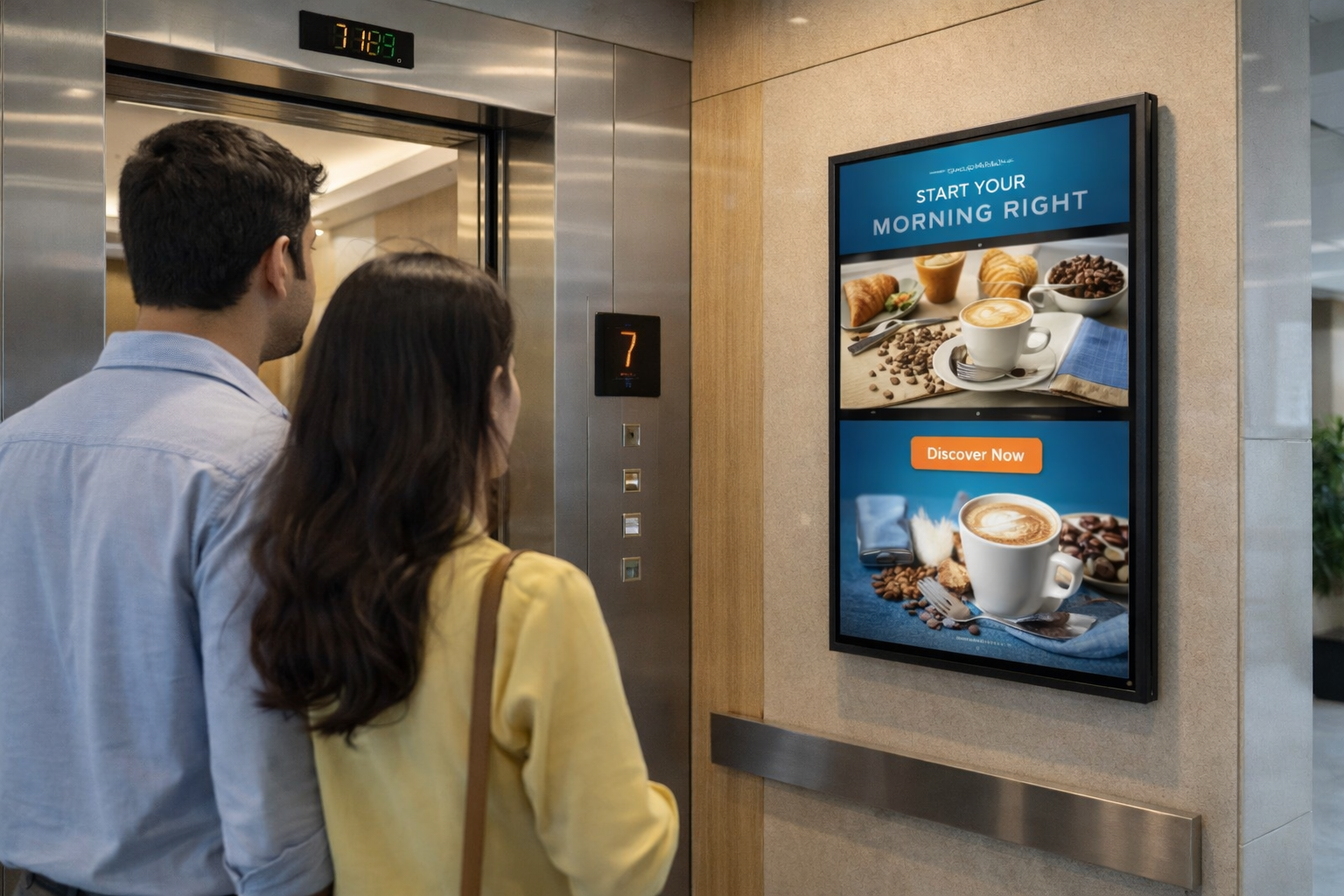 StreetViewAds apartment lift advertising screen in Kozhikode