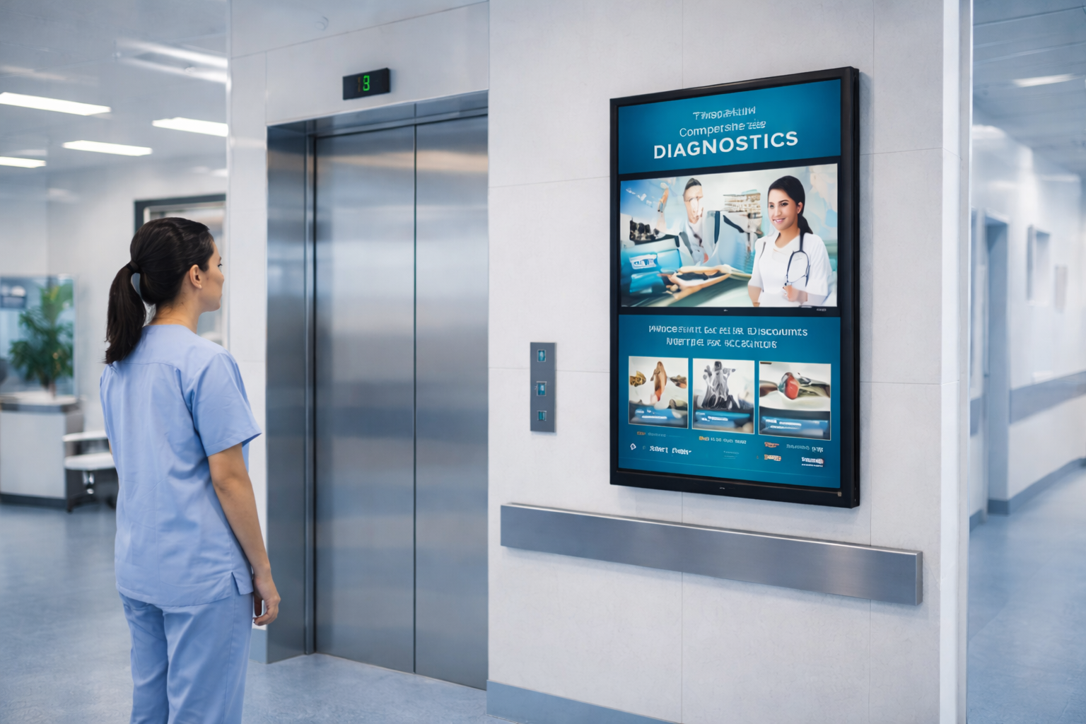 StreetViewAds hospital lift advertising screen in Kozhikode