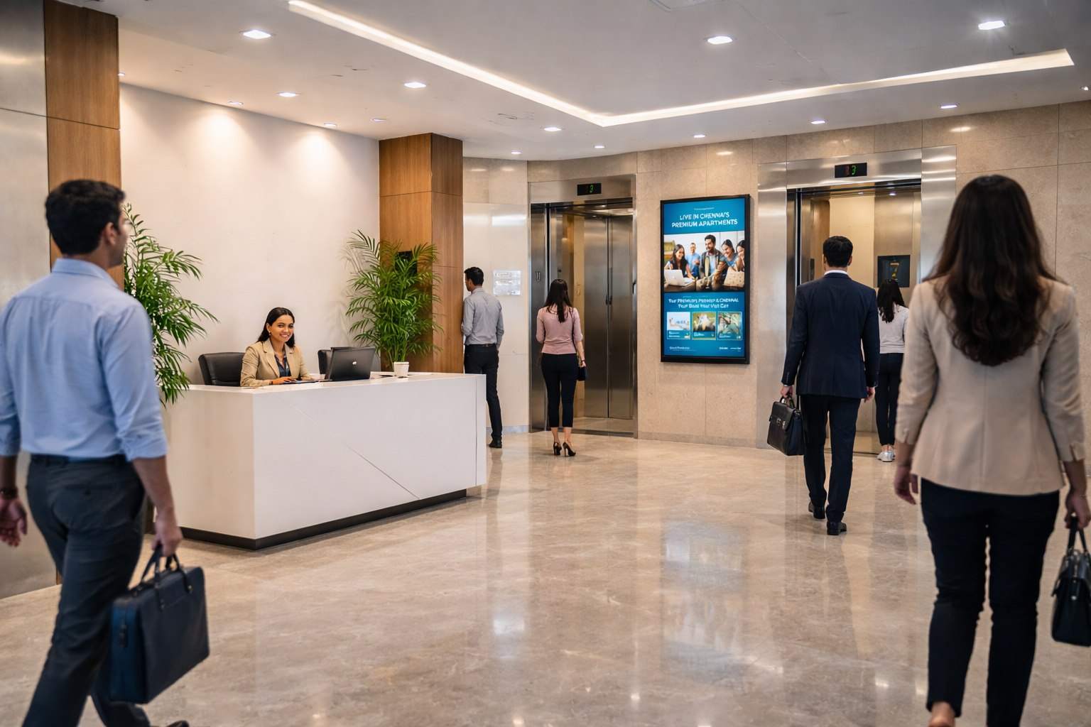 StreetViewAds commercial building lift advertising screen in Kozhikode